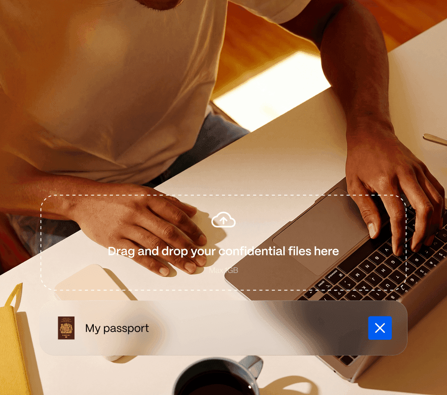 Person managing documents in their vault